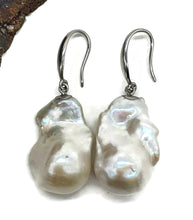 Load image into Gallery viewer, Baroque Pearl Earrings, Freshwater Pearls, Sterling Silver, June Birthstone, Natural Pearls - GemzAustralia 