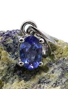 Tanzanite Pendant, Sterling Silver, 1.4 carats, Oval Facet, Psychic Power Stone, Meditation - GemzAustralia 