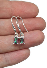 Load image into Gallery viewer, Mystic Topaz Earrings, 2.2 carats, Sterling Silver, Emerald Facet, Purple/Green Gem - GemzAustralia 