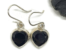 Load image into Gallery viewer, Black Onyx Earrings, Heart Shaped, Sterling Silver, Leo / Capricorn Zodiac Gemstone - GemzAustralia 