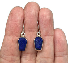 Load image into Gallery viewer, Coffin Shaped Lapis Lazuli Earrings, Sterling Silver, Protection Stone, Truth Stone - GemzAustralia 