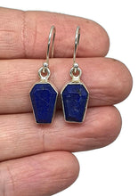 Load image into Gallery viewer, Coffin Shaped Lapis Lazuli Earrings, Sterling Silver, Protection Stone, Truth Stone - GemzAustralia 