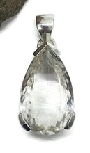 Load image into Gallery viewer, Clear Quartz Crystal Pendant, Pear Faceted, Sterling Silver, 30 carats, Concentration Stone - GemzAustralia 