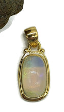 Load image into Gallery viewer, Rectangle Opal Pendant, 18K Gold Plated, Sterling Silver, October Birthstone, Aura Gem - GemzAustralia 