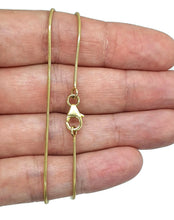 Load image into Gallery viewer, Gold Snake Chain, 16.5 inches, Sterling Silver, 14K gold Electroplated, 42 cm - GemzAustralia 