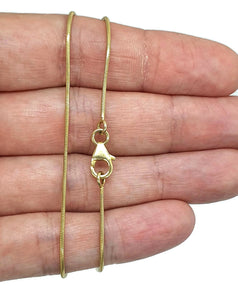 Gold Snake Chain, 16.5 inches, Sterling Silver, 14K gold Electroplated, 42 cm - GemzAustralia 