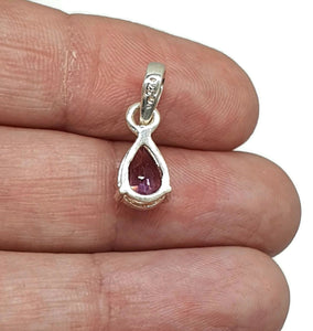 Amethyst Pendant, 1.7 carats, Pear Shaped, Sterling Silver, 3 prong set, February Birthstone - GemzAustralia 