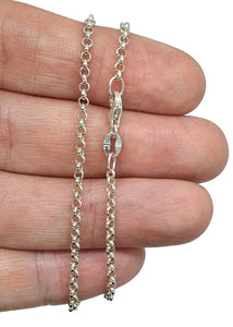 Sterling Silver Chain, 39.5cm, solid 925 Sterling Silver, Silver Necklace, Belcher Link - GemzAustralia 