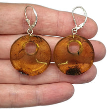Load image into Gallery viewer, Amber Earrings, Mexican Chiapas Amber, Sterling Silver, 30 million years, Fossilized - GemzAustralia 