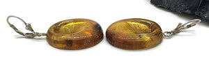 Amber Earrings, Mexican Chiapas Amber, Sterling Silver, 30 million years, Fossilized - GemzAustralia 