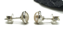 Load image into Gallery viewer, Freshwater Pearl Studs, Sterling Silver, Bridal Earrings, June Birthstone, White Pearl Earrings - GemzAustralia 