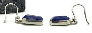 Coffin Shaped Lapis Lazuli Earrings, Sterling Silver, Protection Stone, Truth Stone - GemzAustralia 