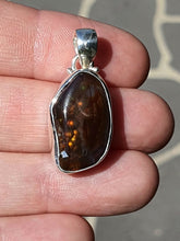 Load image into Gallery viewer, Mexican Fire Agate Pendant, Sterling Silver, Shields the Wearer from Harm - GemzAustralia 