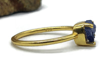 Load image into Gallery viewer, Blue Sapphire Ring, Size 7, 14K gold plated Sterling Silver, Raw Sapphire - GemzAustralia 