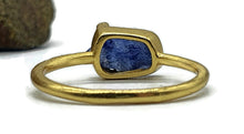 Load image into Gallery viewer, Blue Sapphire Ring, Size 7, 14K gold plated Sterling Silver, Raw Sapphire - GemzAustralia 