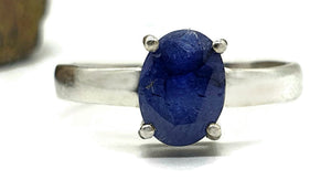 Australian Sapphire Ring, Size 8, Sterling Silver, Oval Shaped, Blue Sapphire, 1.4 carats - GemzAustralia 