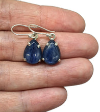 Load image into Gallery viewer, Kyanite Earrings, Sterling Silver, Pear Shaped, Genuine Gemstone, Beneficial in negotiations - GemzAustralia 