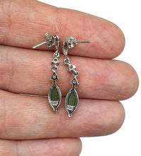 Load image into Gallery viewer, Canadian Nephrite Jade Earrings, Sterling Silver, Virgo Zodiac Stone, Good Luck Gemstone - GemzAustralia 