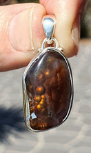 Load image into Gallery viewer, Mexican Fire Agate Pendant, Sterling Silver, Shields the Wearer from Harm - GemzAustralia 