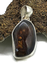 Load image into Gallery viewer, Mexican Fire Agate Pendant, Sterling Silver, Shields the Wearer from Harm - GemzAustralia 