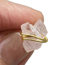 Load image into Gallery viewer, Raw Rose Quartz Stud, Gold Plated Sterling Silver, Rough gemstone, Romance Stone - GemzAustralia 
