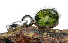 Load image into Gallery viewer, Oval Peridot Pendant, August Birthstone, 1.4 carats, Sterling Silver, Protection Stone - GemzAustralia 