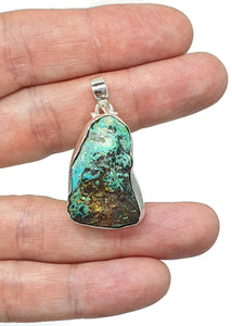 Tibetan Turquoise Pendant, Sterling Silver, Protection Stone, Love Rock, December Birthstone - GemzAustralia 