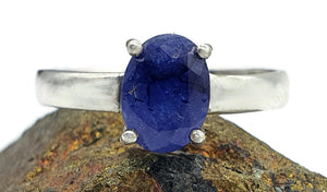 Australian Sapphire Ring, Size 8, Sterling Silver, Oval Shaped, Blue Sapphire, 1.4 carats - GemzAustralia 