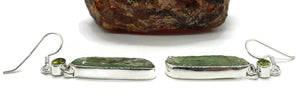 Peridot & Raw Green Kyanite Earrings, Sterling Silver, Peace and Tranquility Stone - GemzAustralia 