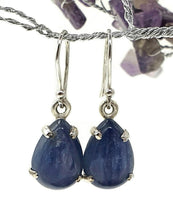 Load image into Gallery viewer, Kyanite Earrings, Sterling Silver, Pear Shaped, Genuine Gemstone, Beneficial in negotiations - GemzAustralia 