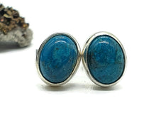 Load image into Gallery viewer, Chrysocolla Stud Earrings, Oval Shaped, Sterling Silver, Green Blue Gemstone - GemzAustralia 