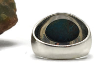 Load image into Gallery viewer, Chrysocolla Ring, Size 8, Sterling Silver, Oval Shaped, Turquoise Blue Gem - GemzAustralia 