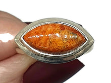 Load image into Gallery viewer, Red Turquoise Ring, Size 9, Sterling Silver, Marquise Shaped, Side Set Stone - GemzAustralia 
