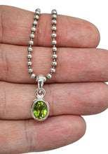 Load image into Gallery viewer, Oval Peridot Pendant, August Birthstone, 1.4 carats, Sterling Silver, Protection Stone - GemzAustralia 