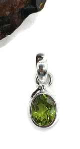 Oval Peridot Pendant, August Birthstone, 1.4 carats, Sterling Silver, Protection Stone - GemzAustralia 