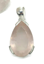 Load image into Gallery viewer, Rose Quartz Pendant, 31 Carats, Sterling Silver, Pear Faceted, Love Gem - GemzAustralia 