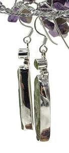 Peridot & Raw Green Kyanite Earrings, Sterling Silver, Peace and Tranquility Stone - GemzAustralia 