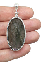 Load image into Gallery viewer, Stunning Purple Labradorite Pendant, Sterling Silver, Long Oval Shaped, Magical Gemstone - GemzAustralia 