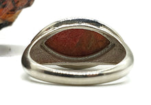 Load image into Gallery viewer, Red Turquoise Ring, Size 9, Sterling Silver, Marquise Shaped, Side Set Stone - GemzAustralia 