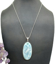 Load image into Gallery viewer, Statement oval Larimar Pendant, Dolphin Stone, Stone of Atlantis, Sterling Silver - GemzAustralia 