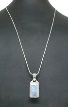 Load image into Gallery viewer, Rectangle Rainbow Moonstone Pendant, Sterling Silver, Goddess Gemstone, Soul Talisman - GemzAustralia 