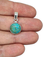 Load image into Gallery viewer, Round Turquoise Pendant, Sterling Silver, December Birthstone, Blue Turquoise, Protection - GemzAustralia 