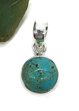 Load image into Gallery viewer, Round Turquoise Pendant, Sterling Silver, December Birthstone, Blue Turquoise, Protection - GemzAustralia 