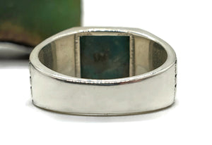 Turquoise Ring, Size 9, Sterling Silver, Square Shape, Protection Stone, Love Stone - GemzAustralia 