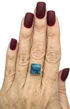 Load image into Gallery viewer, Shattuckite Ring, Size 8, Sterling Silver, mix of Azurite Chrysocolla &amp; Malachite Gems - GemzAustralia 