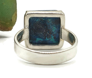 Shattuckite Ring, Size 8, Sterling Silver, mix of Azurite Chrysocolla & Malachite Gems - GemzAustralia 