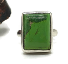 Load image into Gallery viewer, Green Mojave Turquoise Ring, Size 7, Sterling Silver, Rectangle Shaped, Protection Stone - GemzAustralia 