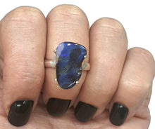 Load image into Gallery viewer, Boulder Opal Ring, Size 9, Solid Opal, Australian Opal, Sterling Silver, October Birthstone - GemzAustralia 