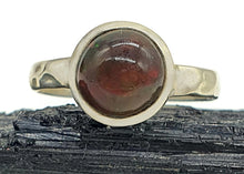 Load image into Gallery viewer, Australian Black Opal Ring, Size 9, Sterling Silver, Round Shape, October Birthstone - GemzAustralia 