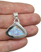 Load image into Gallery viewer, Triangle Rainbow Moonstone Pendant, Sterling Silver, Goddess Gemstone, Soul Talisman - GemzAustralia 